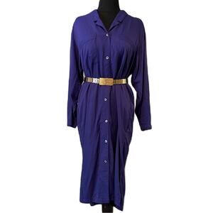 Esprit Vintage 80's-90's purple button front Midi Dress - S